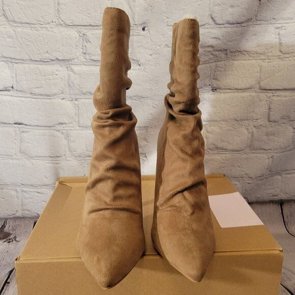 Journee Collection Women's Markie Stiletto Booties - Tan - Picture 2 of 5